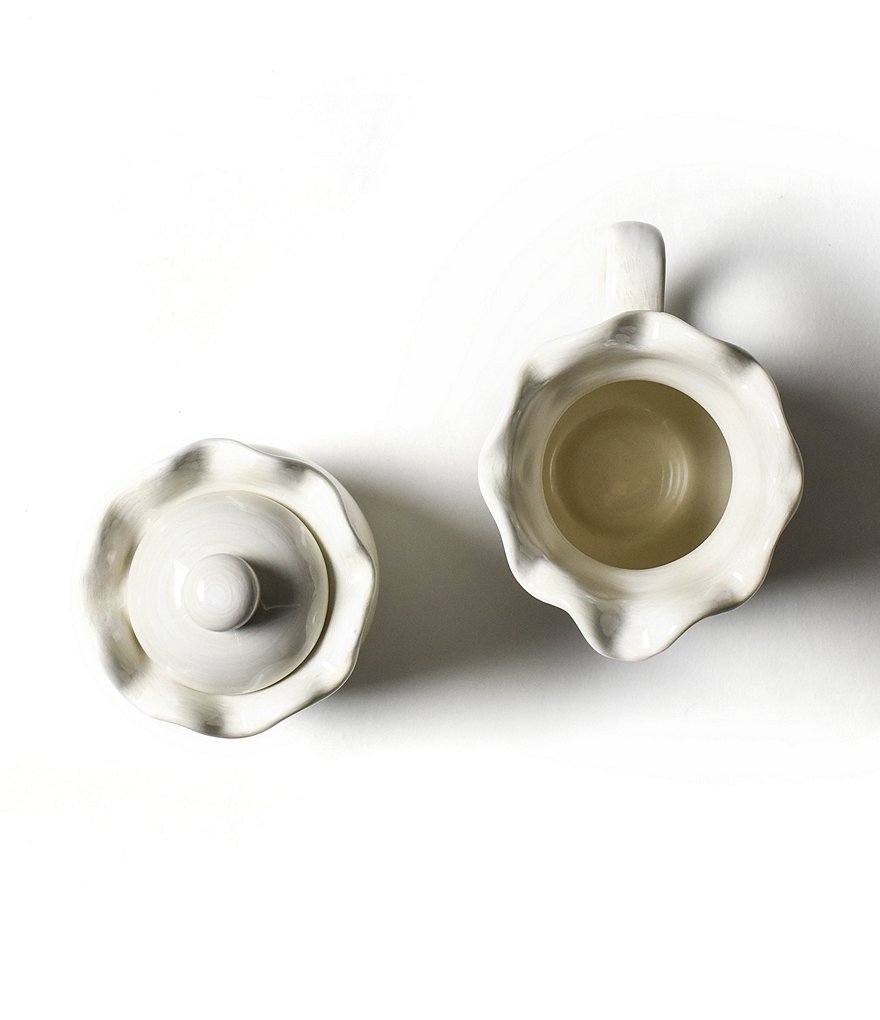 Coton Colors Signature White Ruffle Cream and Sugar Set