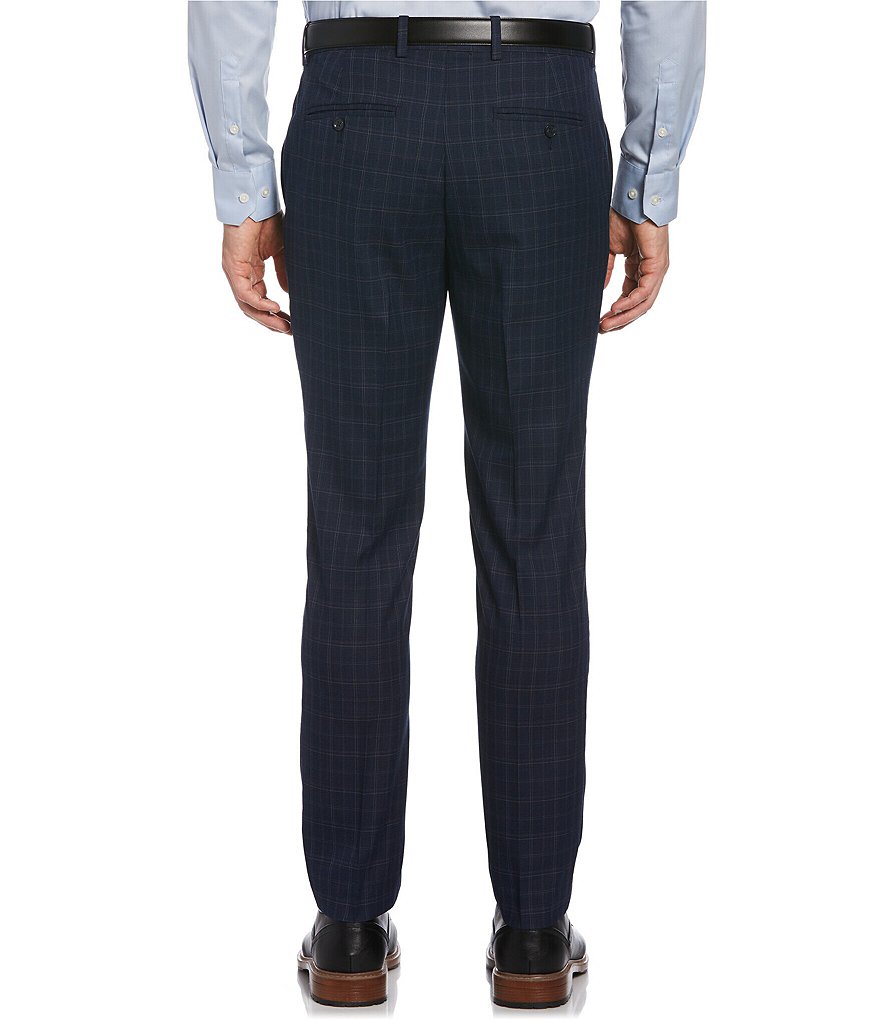Perry Ellis Slim-Fit Tonal Plaid Stretch Dress Pants