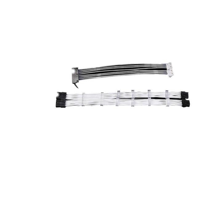 Graphics Card 6+2Pin 8Pin Male to Male Adapter Power Cable for Great Wall Dragon Module Power Supply with Net Cover,Black,about 58cm