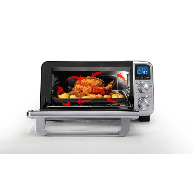 Toshiba MC25CEY-BS 6 Slice Small Stainless Convection Pizza Toaster Oven, Black