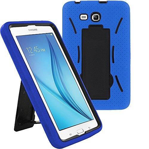 KIQ Heavy Duty Hybrid Case, Dual layer Protection Tablet Cover Kickstand Built-in cut-outs for camera and charging ports For Samsung Galaxy Tab E 7.0 Lite, Galaxy Tab 3 7.0 Lite (Hot Pink)