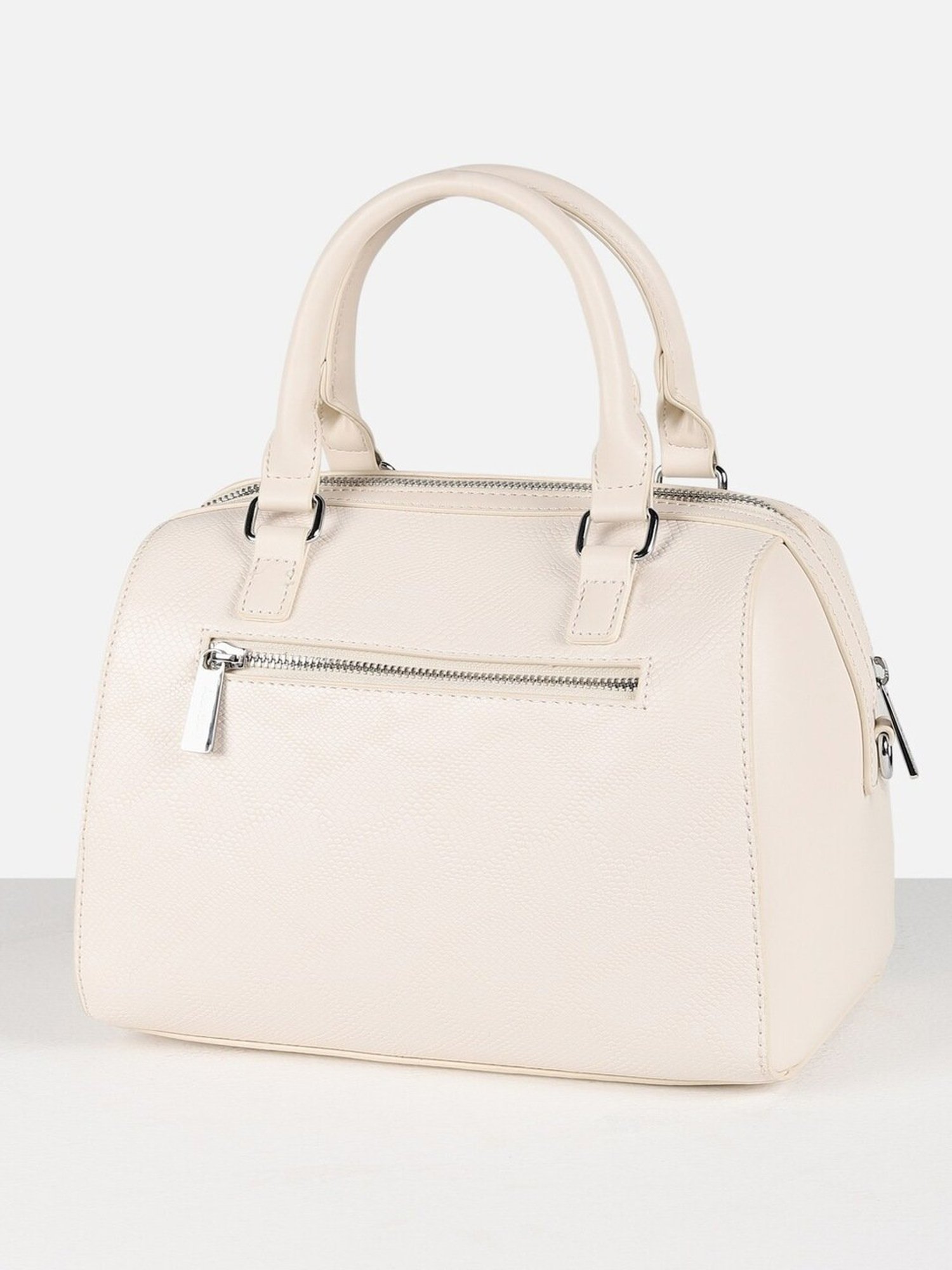 Allen Solly Beige Textured Medium Handbag