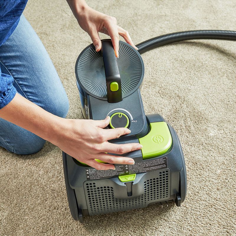 Black and Decker BDCAV217 1200 Amp Bagless Canister Vacuum Cleaner with HEPA Filter, 5 Foot Hose, and Multiple Attachment Heads, Gray