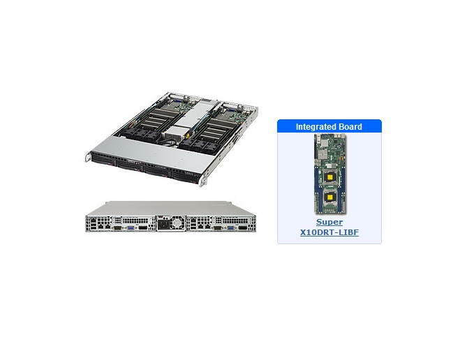 Supermicro SYS-6018TR-TF 1U Twin Server wtih X10DRT-LIBF Motherboard