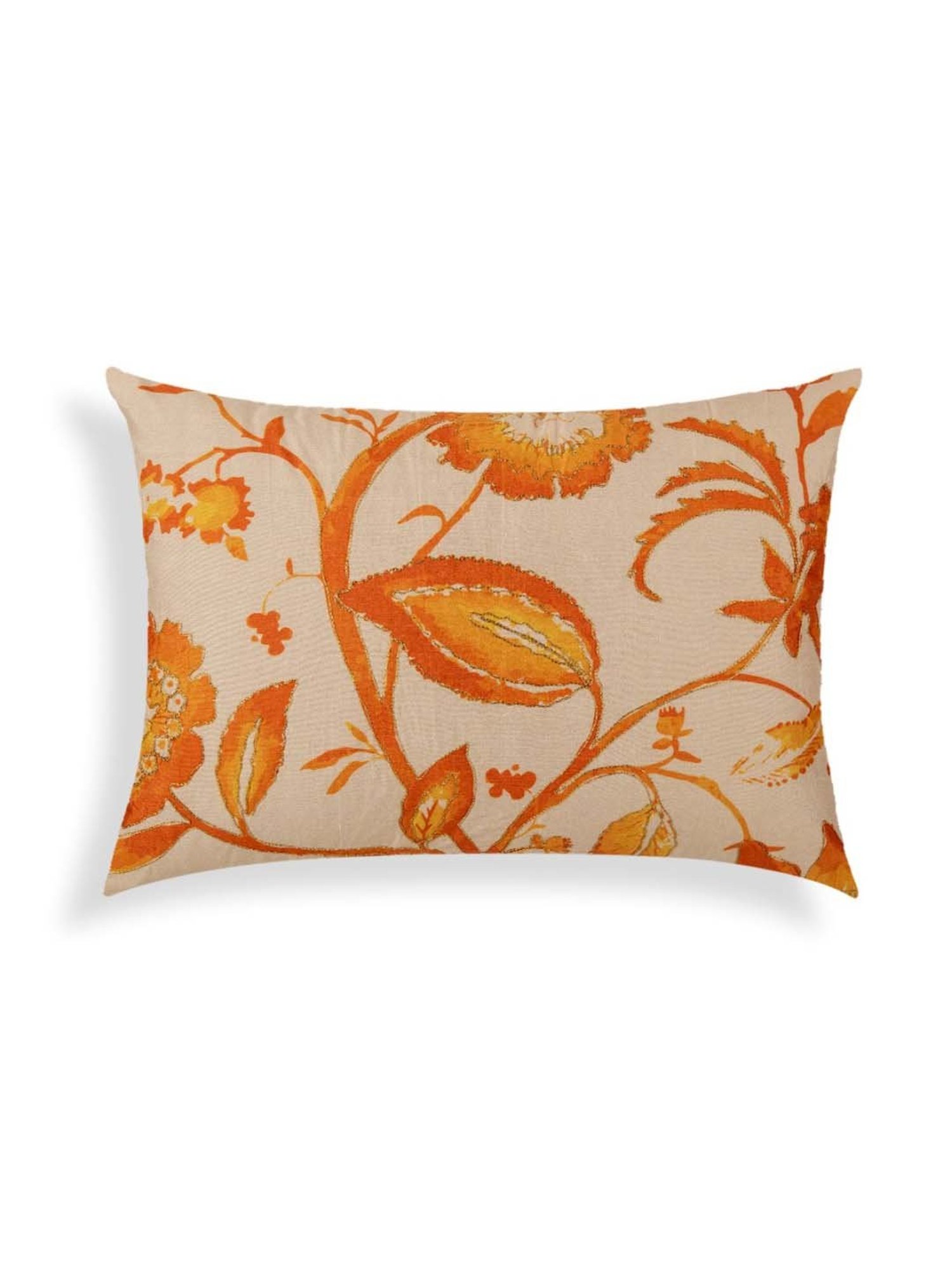 Home4U Sophia Orange Poly Dupion Cushion Cover - Set of 1