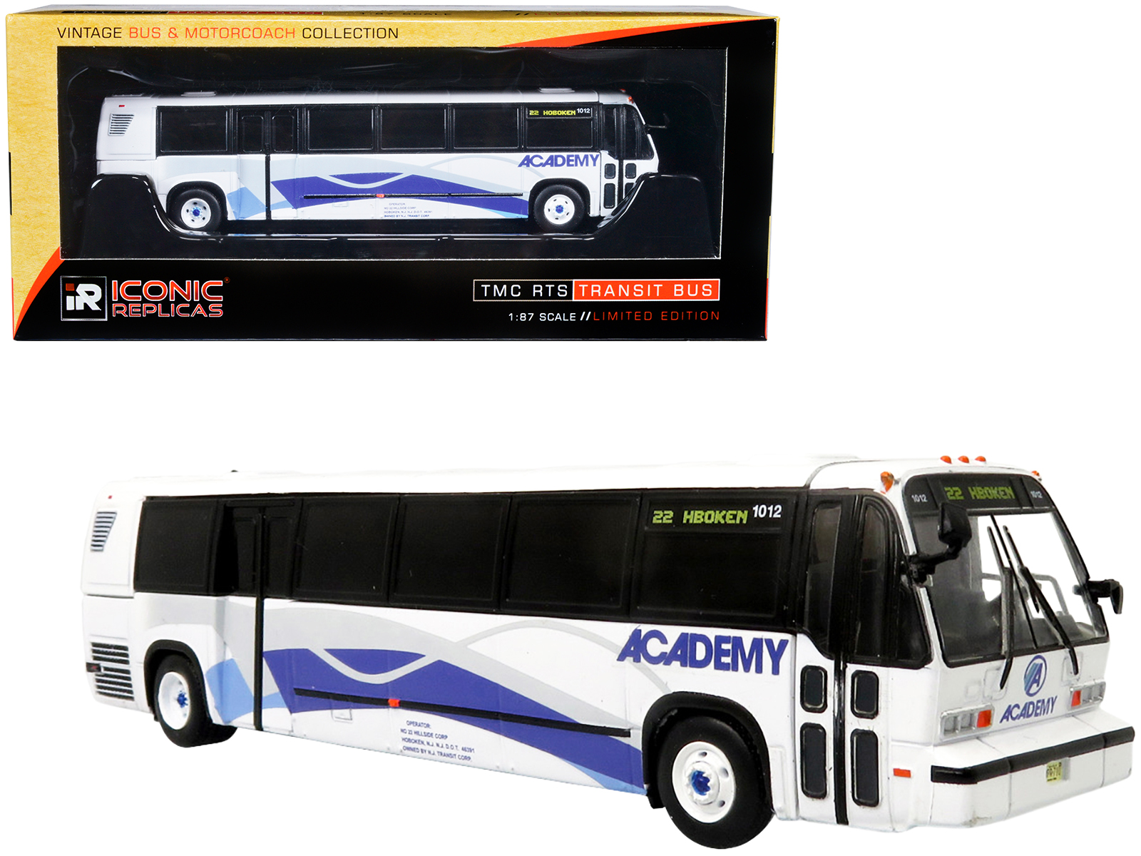 MCI Classic City Bus Plain White "Vintage Bus & Motorcoach Collection" 1/87 Diecast Model by Iconic Replicas