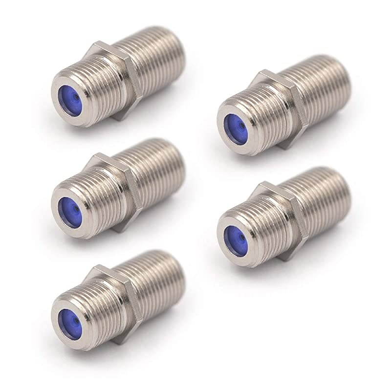 3GHz F Type RG6 Coax Cable Female to Female ConnectorRF Coaxial Cable Extension Adapter Antenna Plug Connects Two Coaxial Video Cables 5 Pack