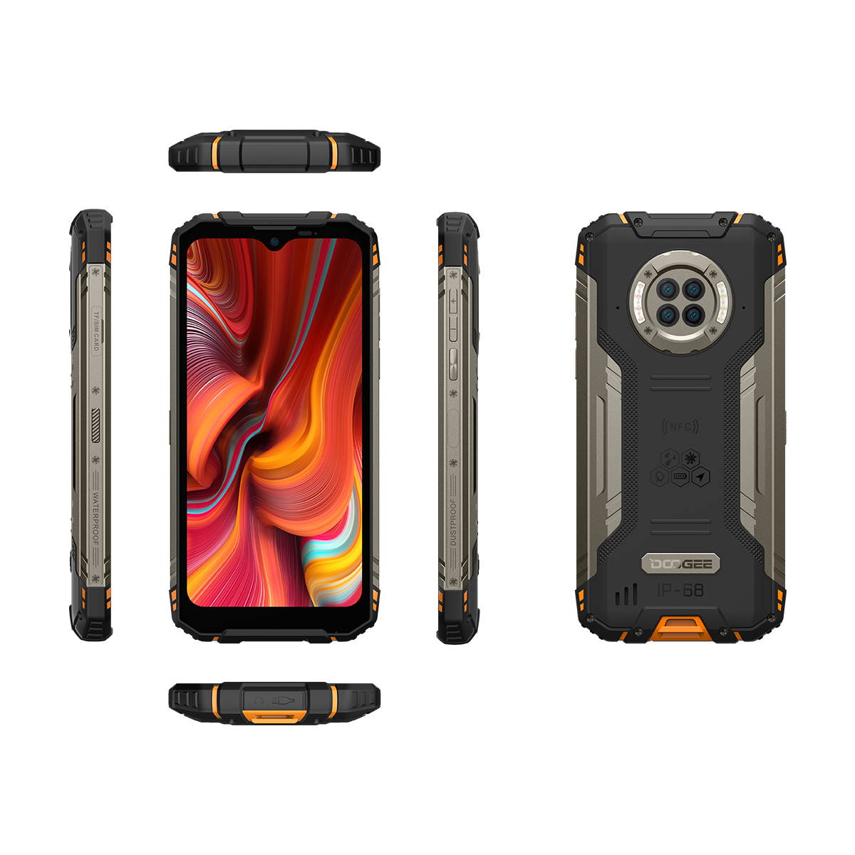 DOOGEE S96 Pro 8GB + 128GB Smartphone with Night Vision Camera Helio G90 Phones 4G Dual SIM 48MP+20MP+16MP Camera Android 10 6350mAh Battery IP68/IP69K Waterproof GPS/NFC