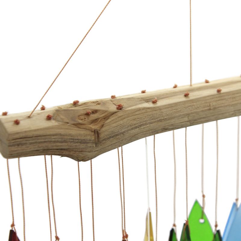 Home & Garden 15.0" Over The Rainbow Windchime Hand Cut Glass Chimes Gold Crest Distributing  -  Bells And Wind Chimes