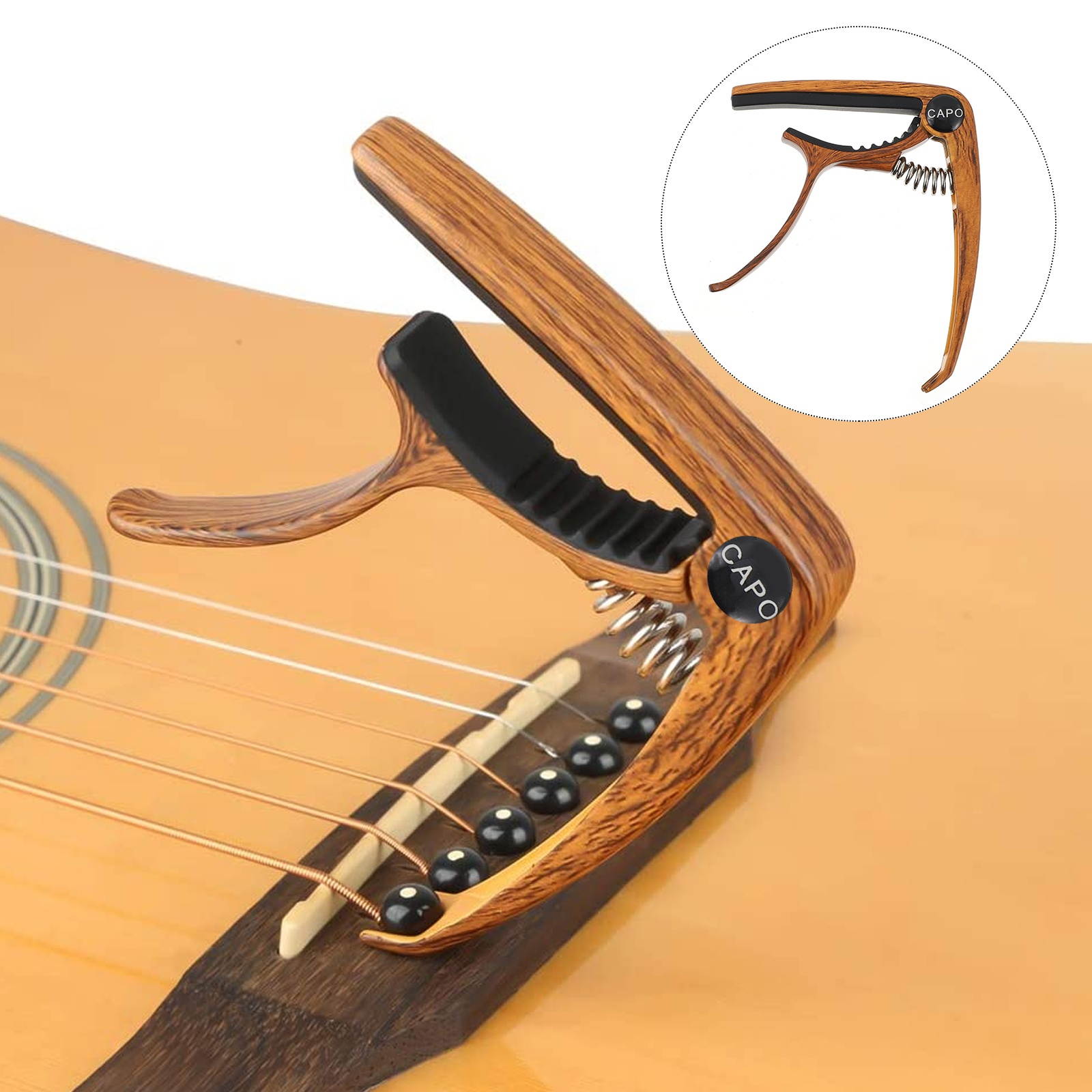 1pc Practical Guitar Capo Professional Guitar Tuner Instrument Clip-on Tuner