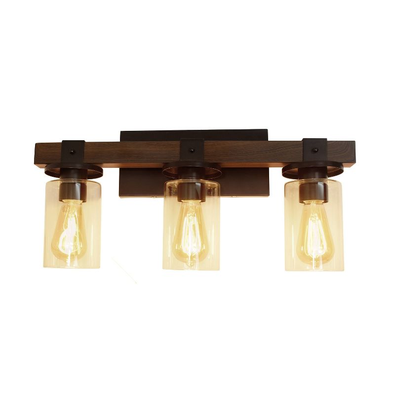 Industrial Rustic Lantern Restored Bath Vanity Ceiling Light Brown - Elegant Designs