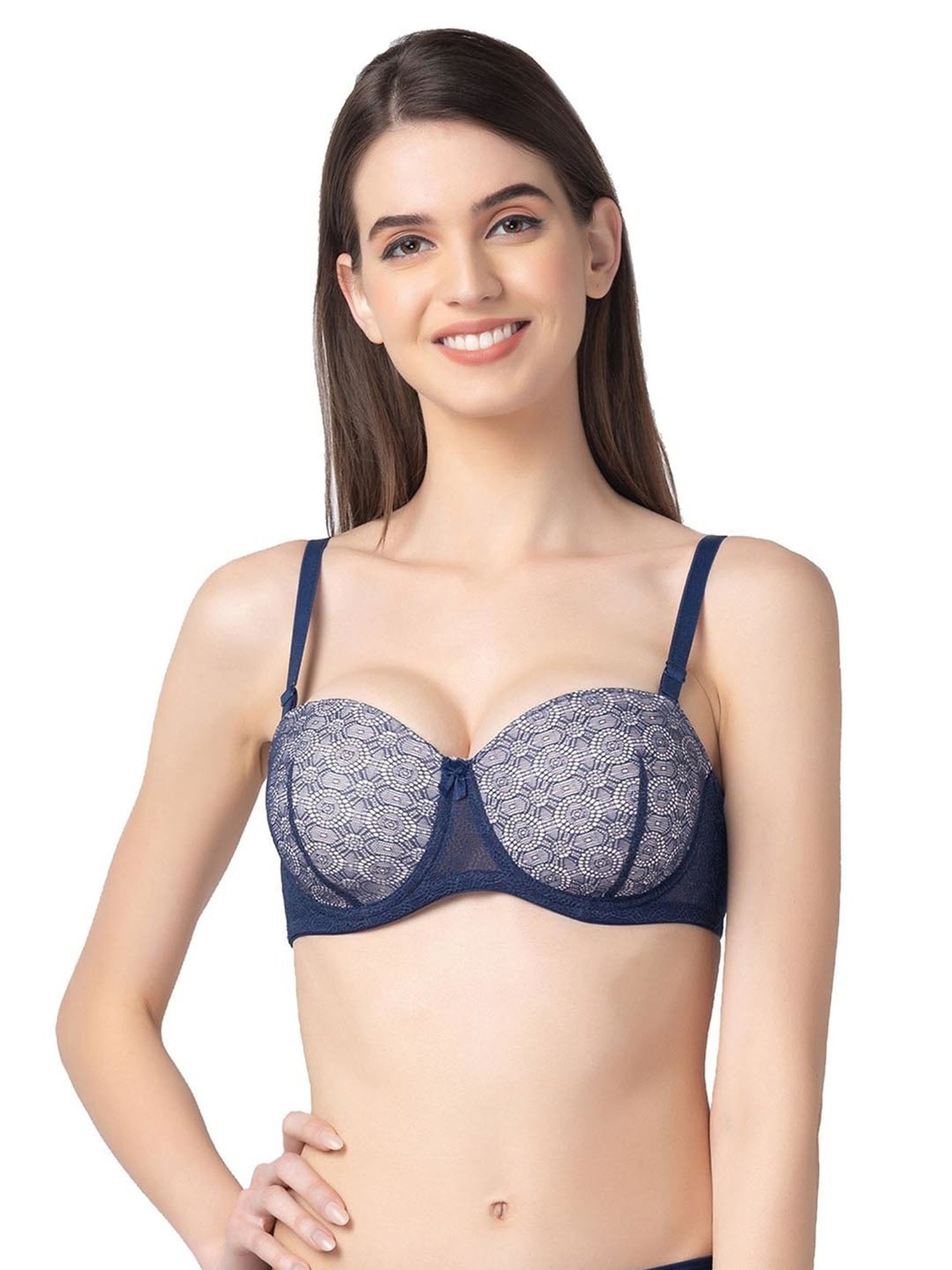 Candyskin Blue Lace Full Coverage Balconette Bra