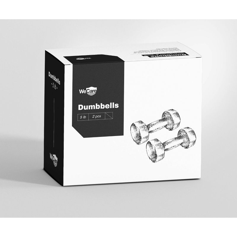WECARE Neoprene Dumbells 2pc - Black 5lbs