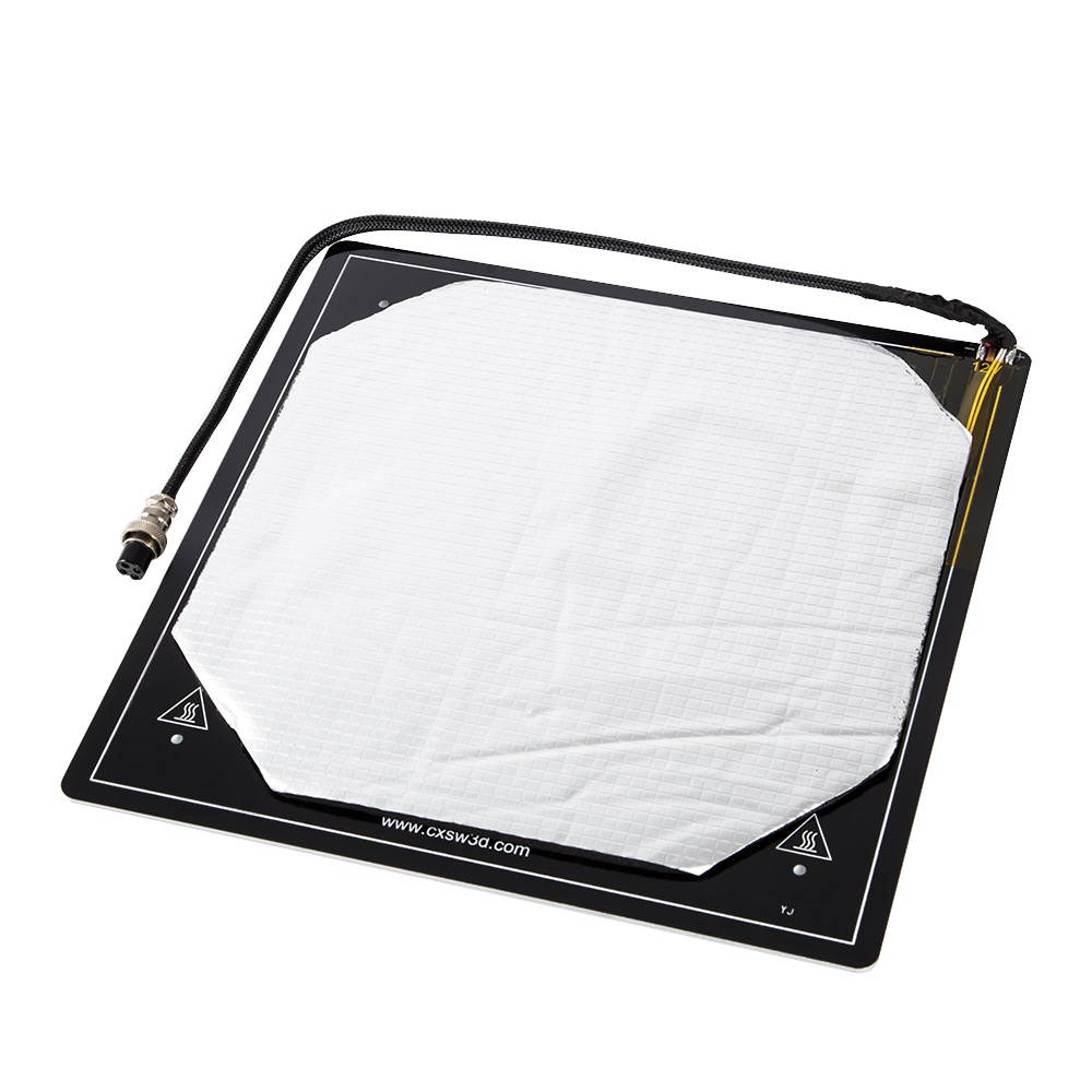 Creality 3D Heated Bed Platform Kit Aluminum Printing Build Plate Size 310*310mm Cable Installed Well with Thermal Insulator Cotton for CR-10/CR-10S 3D Printer