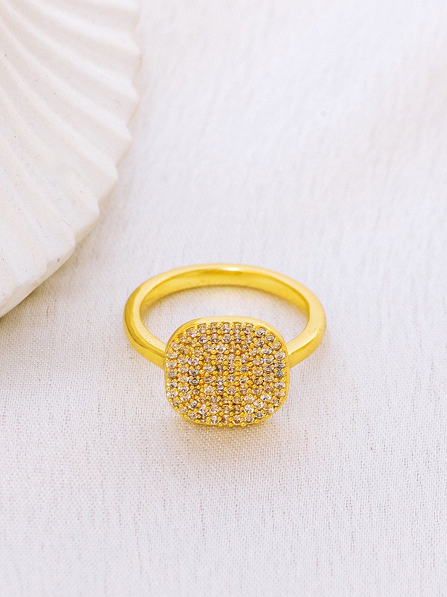 Perfectly Average Pave Signet Diamond Ring