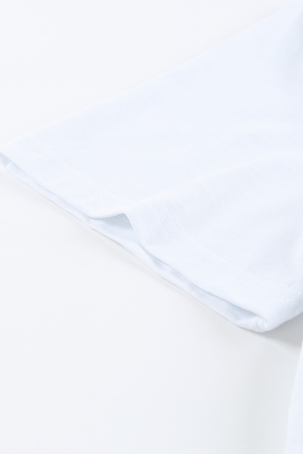 Blank T Shirt - White Distressed Short Sleeve Summer Plain T-Shirt Customized