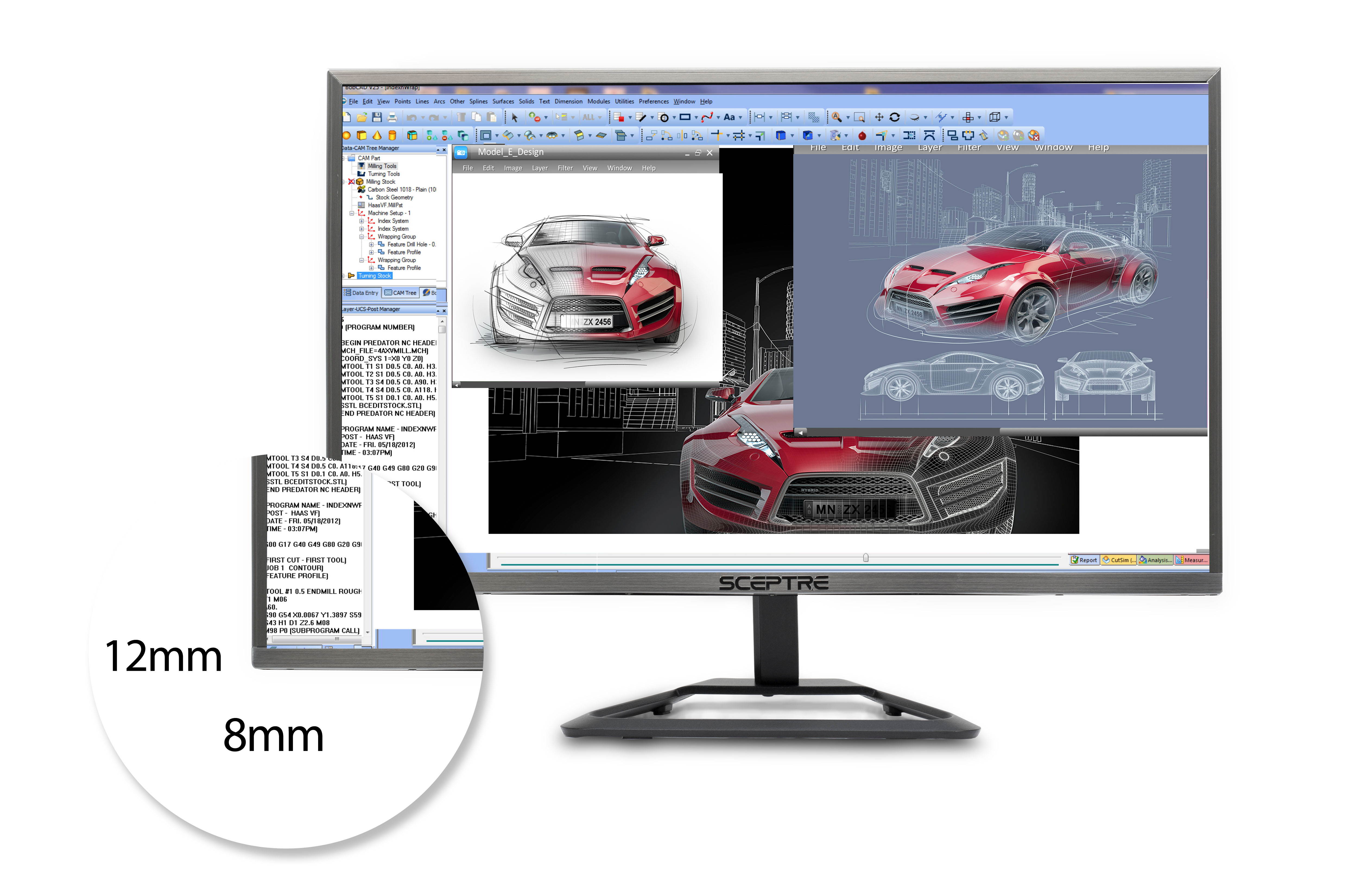 Sceptre E248W-1920R 24" 5ms (GTG) 1080P Ultra Slim Monitor, 1920 x 1080, 16:9, 5000:1, 230 cd/m2, HDMI, VGA, Tilt Adjustable, VESA Mountable, US Warranty