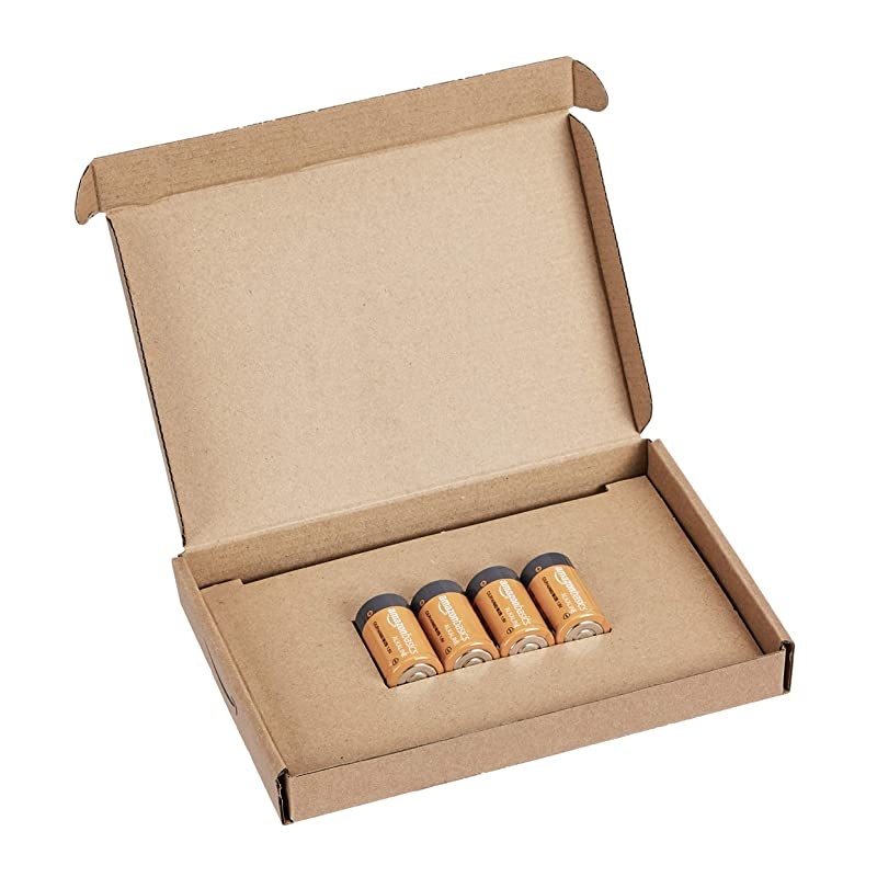 Basics 4 Pack C Cell All-Purpose Alkaline Batteries, 5-Year Shelf Life, Easy to Open Value Pack