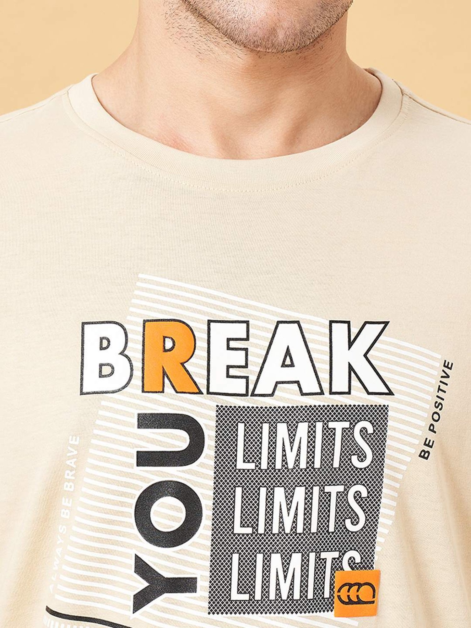 Ajile by Pantaloons Wood Ash Cotton Slim Fit Printed T-Shirt