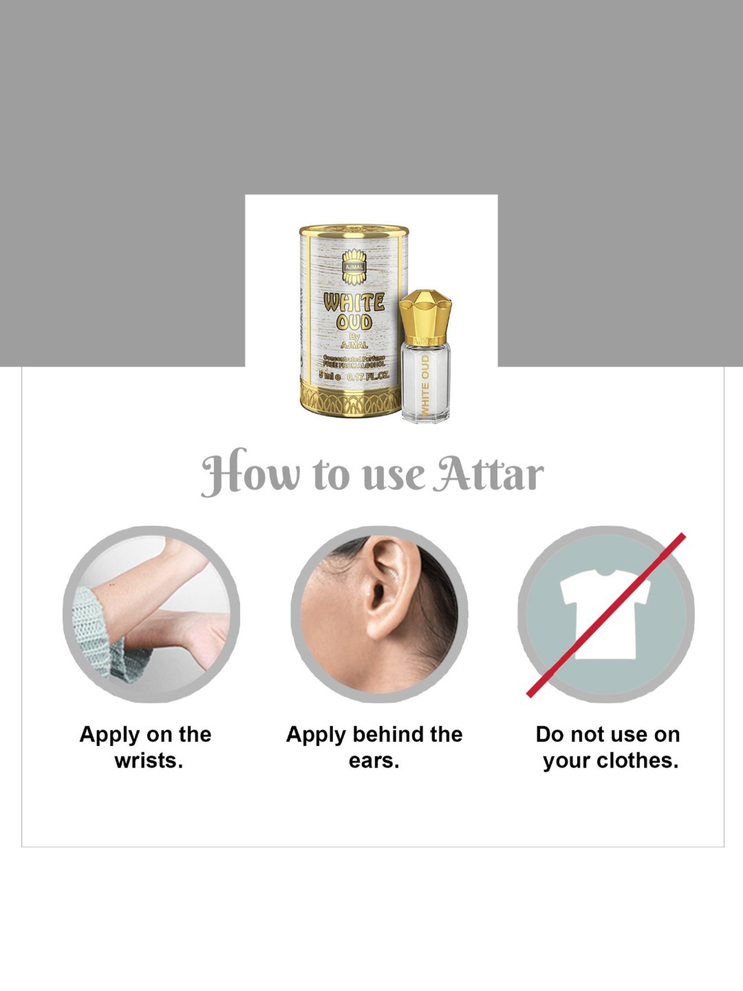 Ajmal Cool Musk Concentrated Perfume for Unisex  - 5 ml