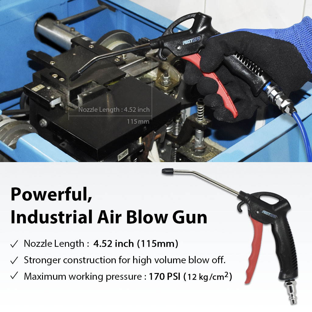 FIRSTINFO Air Duster Blow Gun with 4.52 Inch (115mm) (Fixed) Air Flow Nozzle Dust Blower Cleaner