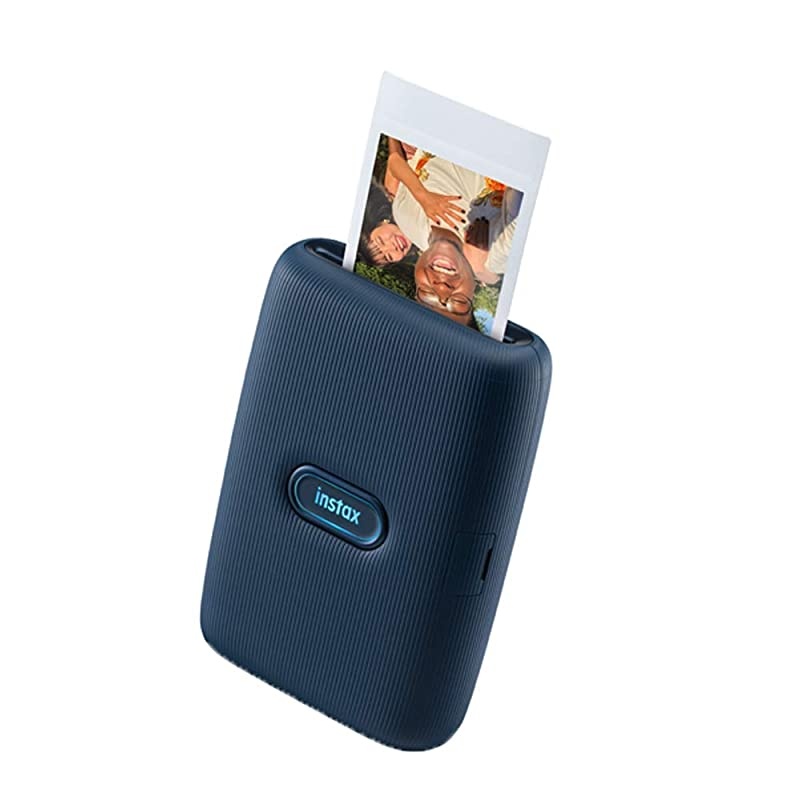 Instax Mini Link Smartphone Printer - (Dark Denim) + 2X  Instax Mini Twin Pack Instant Film (40 Sheets) + Protective Case for Fuji Link Printer