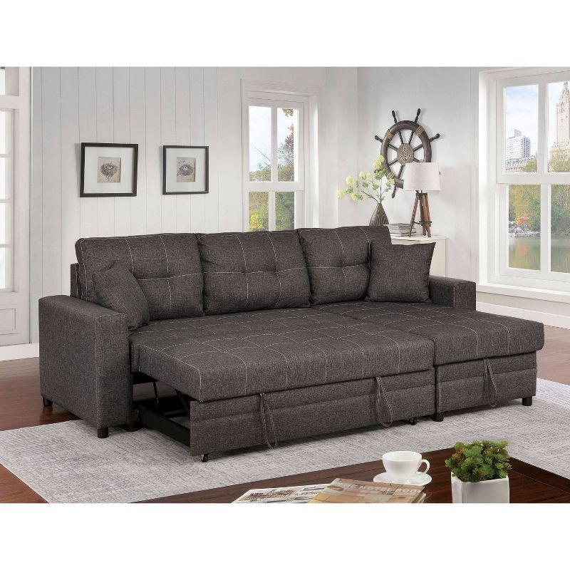 Ransford Tufted Sectional Gray - miBasics