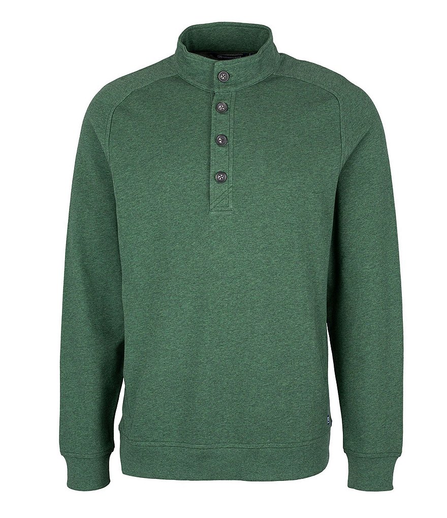 Cutter & Buck Saturday Long-Sleeve Mock French Terry Knit Sweatshirt
