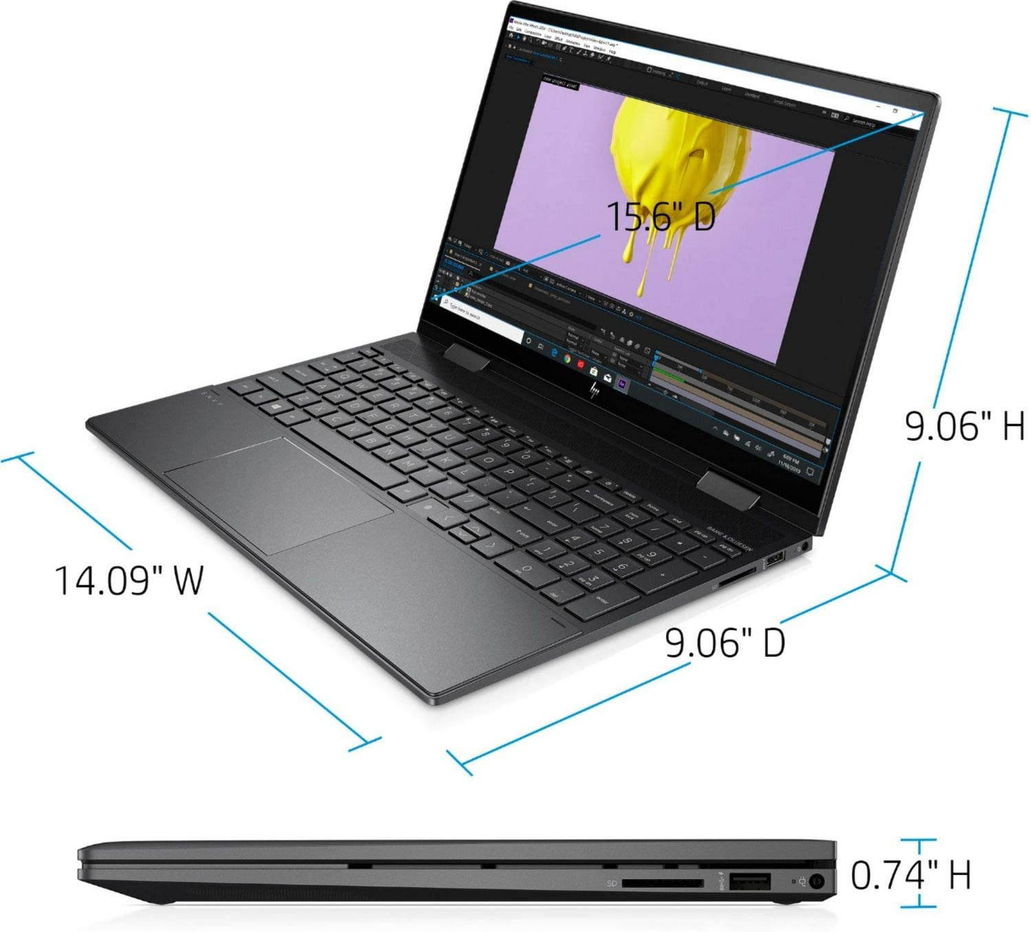 HP - ENVY x360 2-in-1 15.6" Touch-Screen Laptop - AMD Ryzen 7 - 8GB Memory - 512GB SSD - Nightfall Black 15M-EE0023DX Tablet Notebook