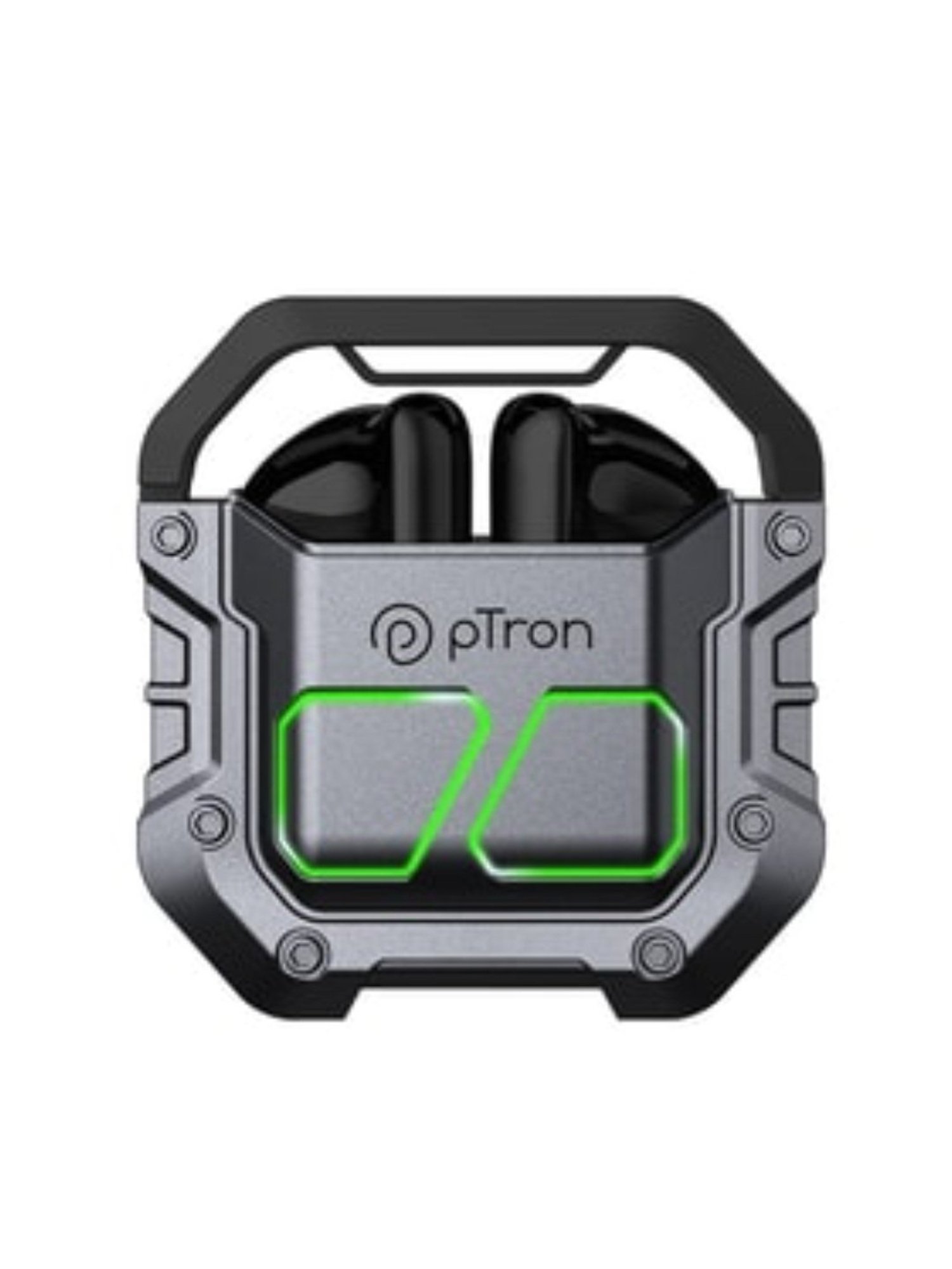 PTron Bassbuds Xtreme Bluetooth Truly Wireless Earbuds with Mic, 32 Hours Playtime (Grey/Black)
