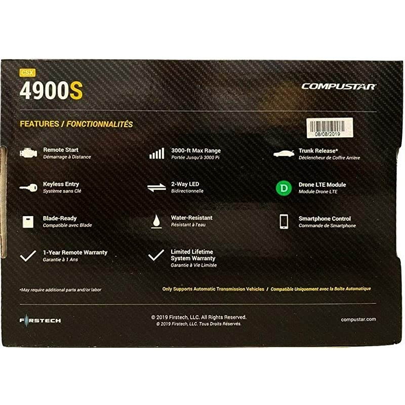 CSX4900-S 4-Button 2-Way, 3000' Remote Start System w/Drone X1LTE