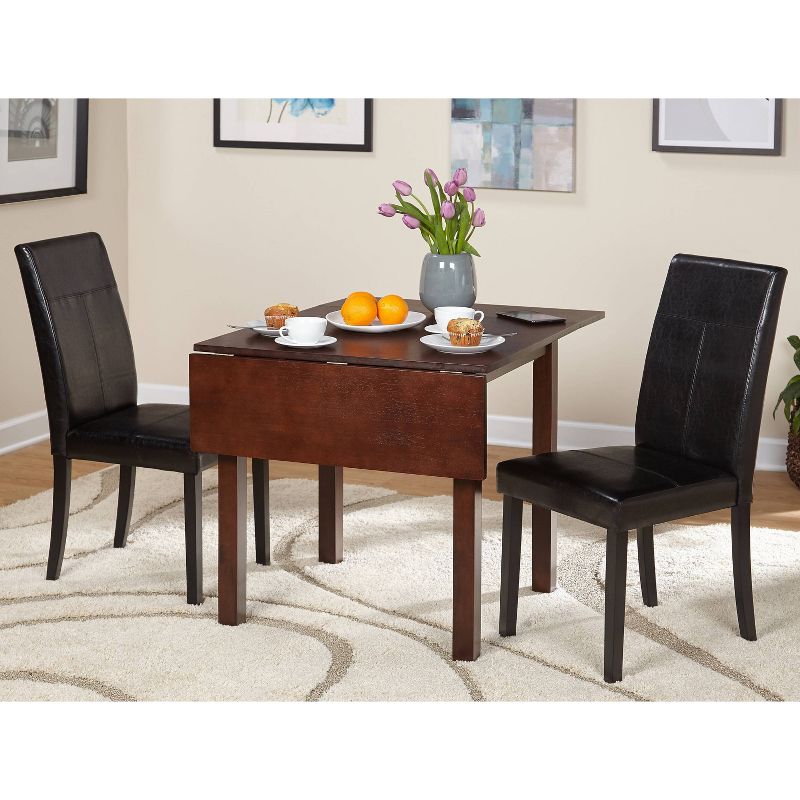 3pc Newark Drop Leaf Dining Set Espresso - Buylateral
