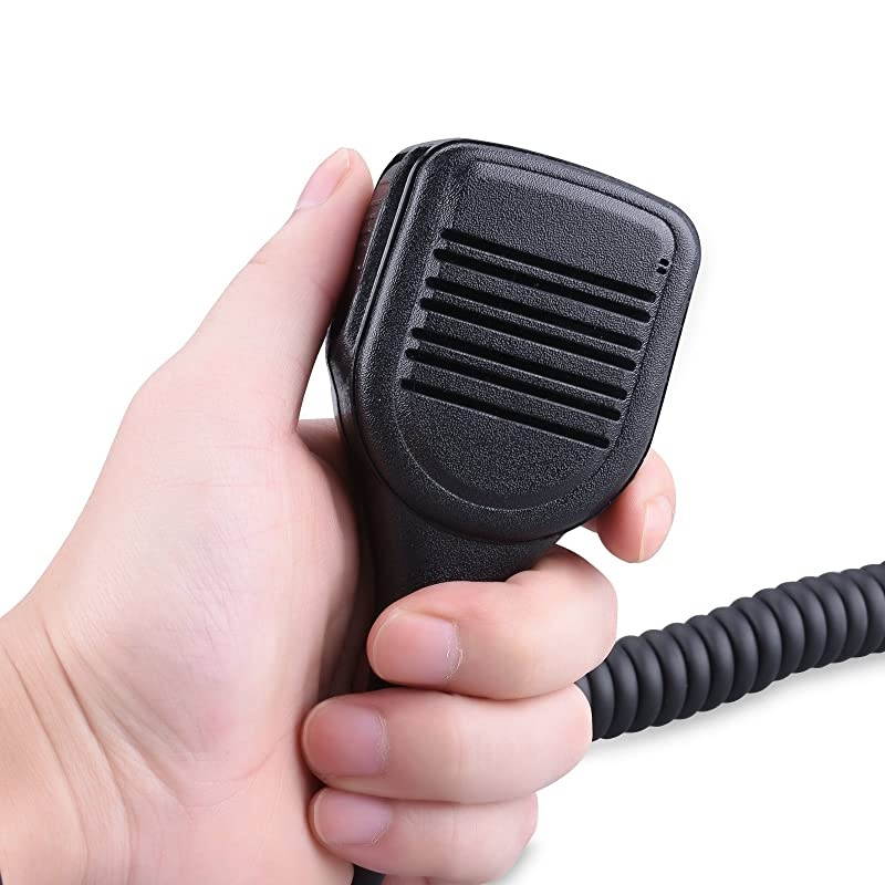 Walkie Talkie Handheld Speaker with PPT Mic Waterproof IP55 Shoulder Microphone with External 35mm Earpiece Jack Compatible with 25mm35mm 2Pin Kenwood Baofeng TwoWay Radios
