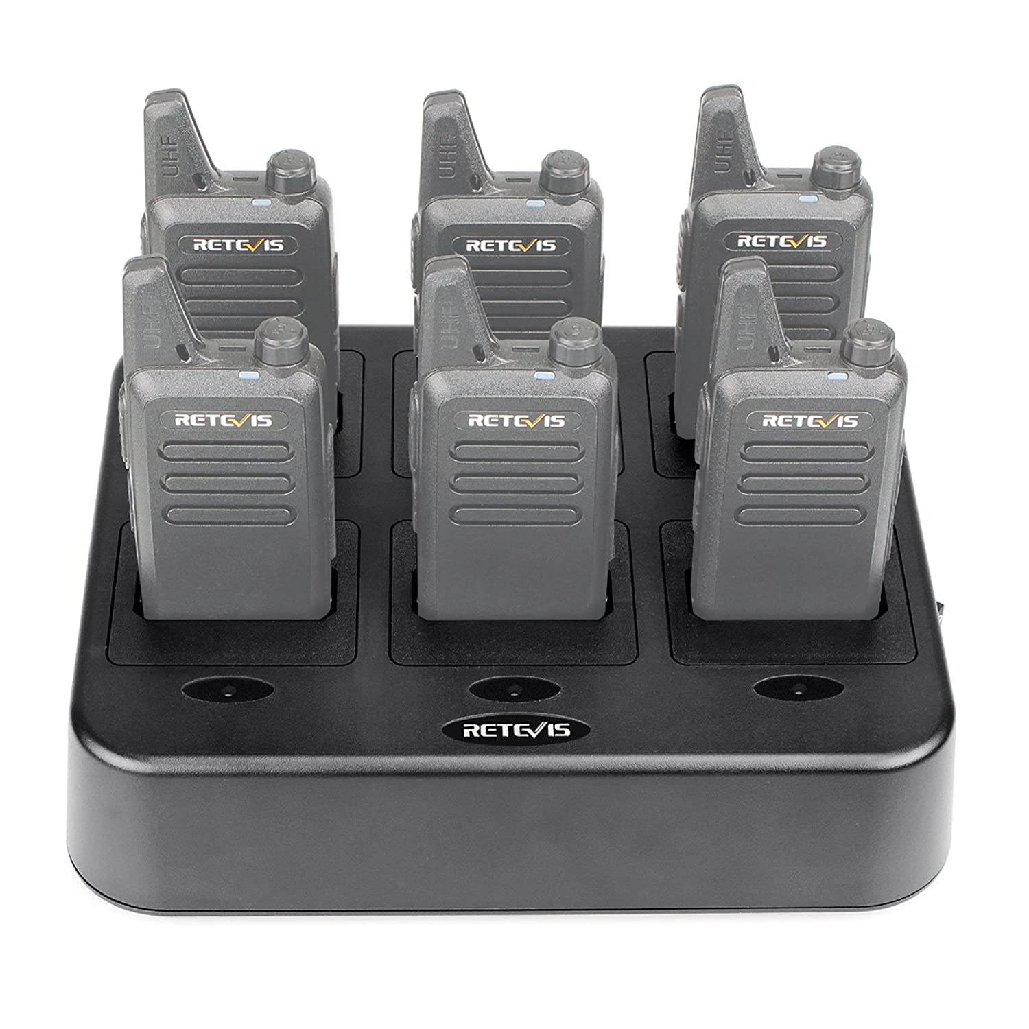 Retevis RT22 Six-Way Charger Multi Unit Charger for Retevis RT22 RT22S RB19 Walkie Talkie and Battery (1 Pack)