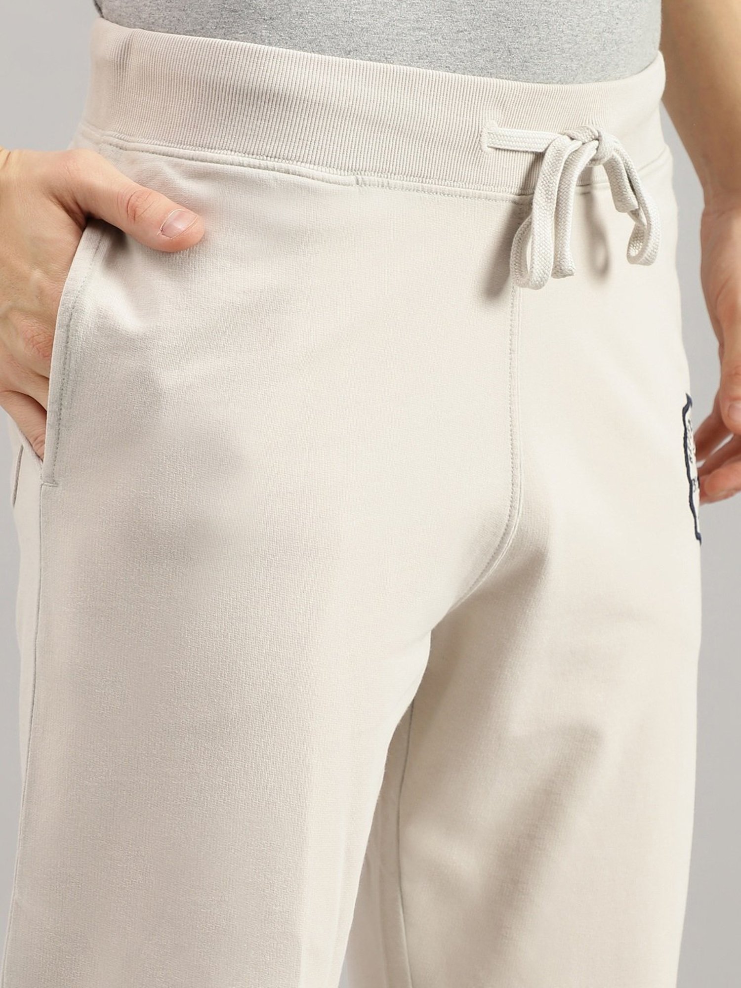 Beverly Hills Polo Club Light Grey Regular Fit Pure Cotton Joggers