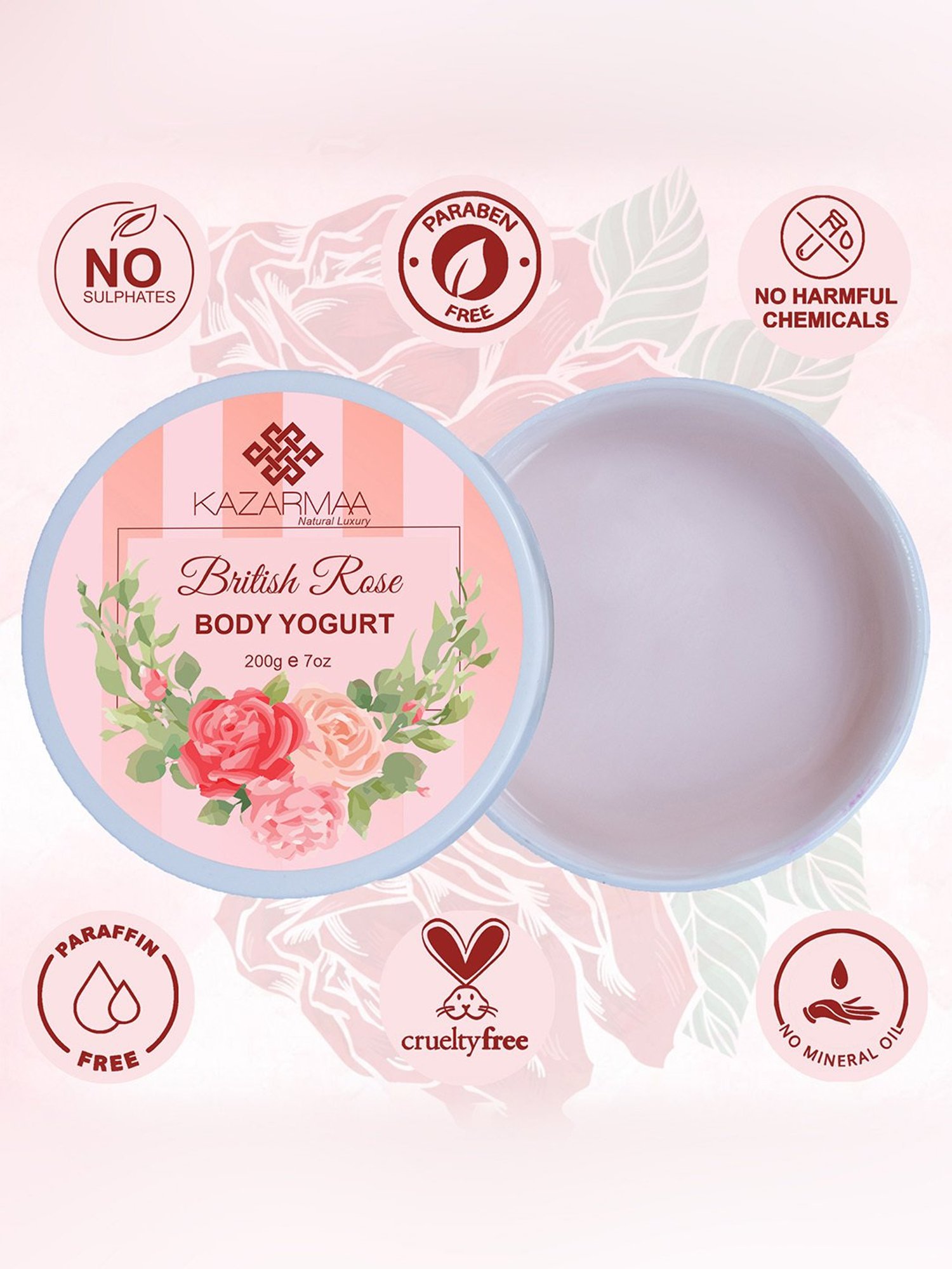 Kazarmaa British Rose Body Yogurt - 200 gm