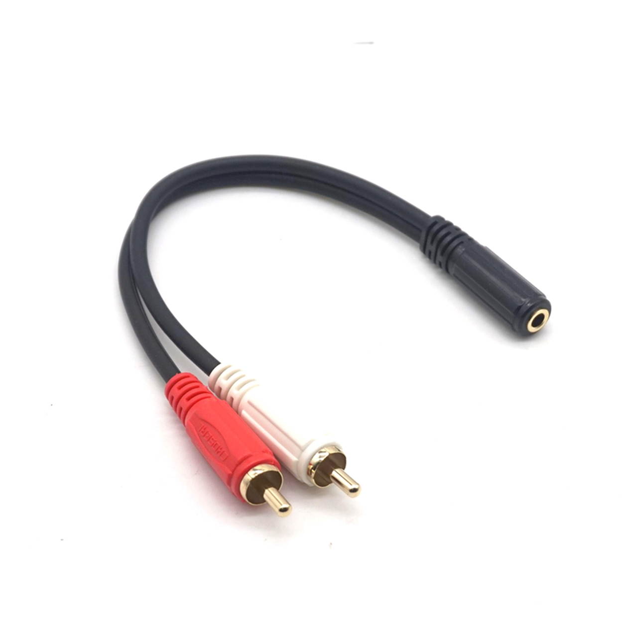 Plugadget RCA Cable Stereo Audio Video Adapter 3.5mm Cable Double Female Jack To 2RCA Male Socket 3.5 Y Plug Converter