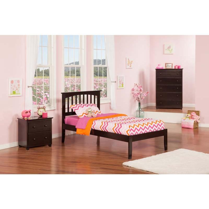 Mission Twin Open Foot Espresso - Atlantic Furniture