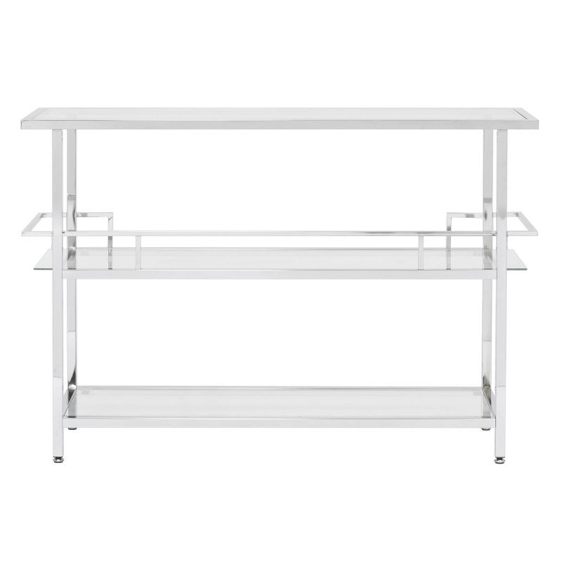 Portico Bar with Clear Glass Chrome - Studio Designs Home