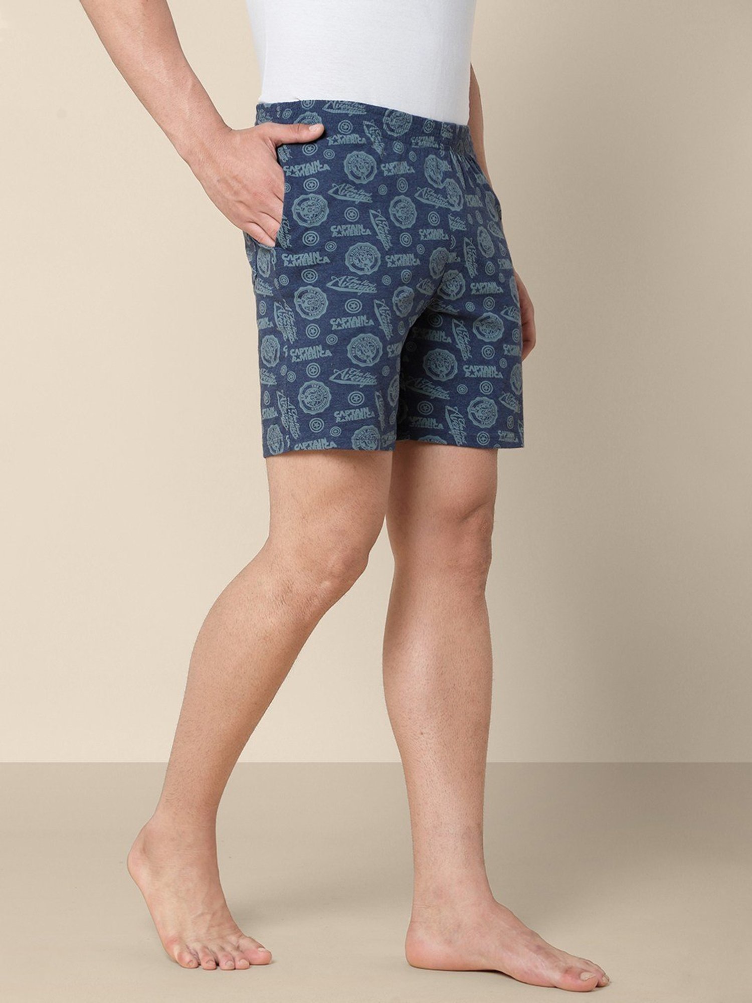 Free Authority Navy Cotton Regular Fit Captain America Printed Boxers