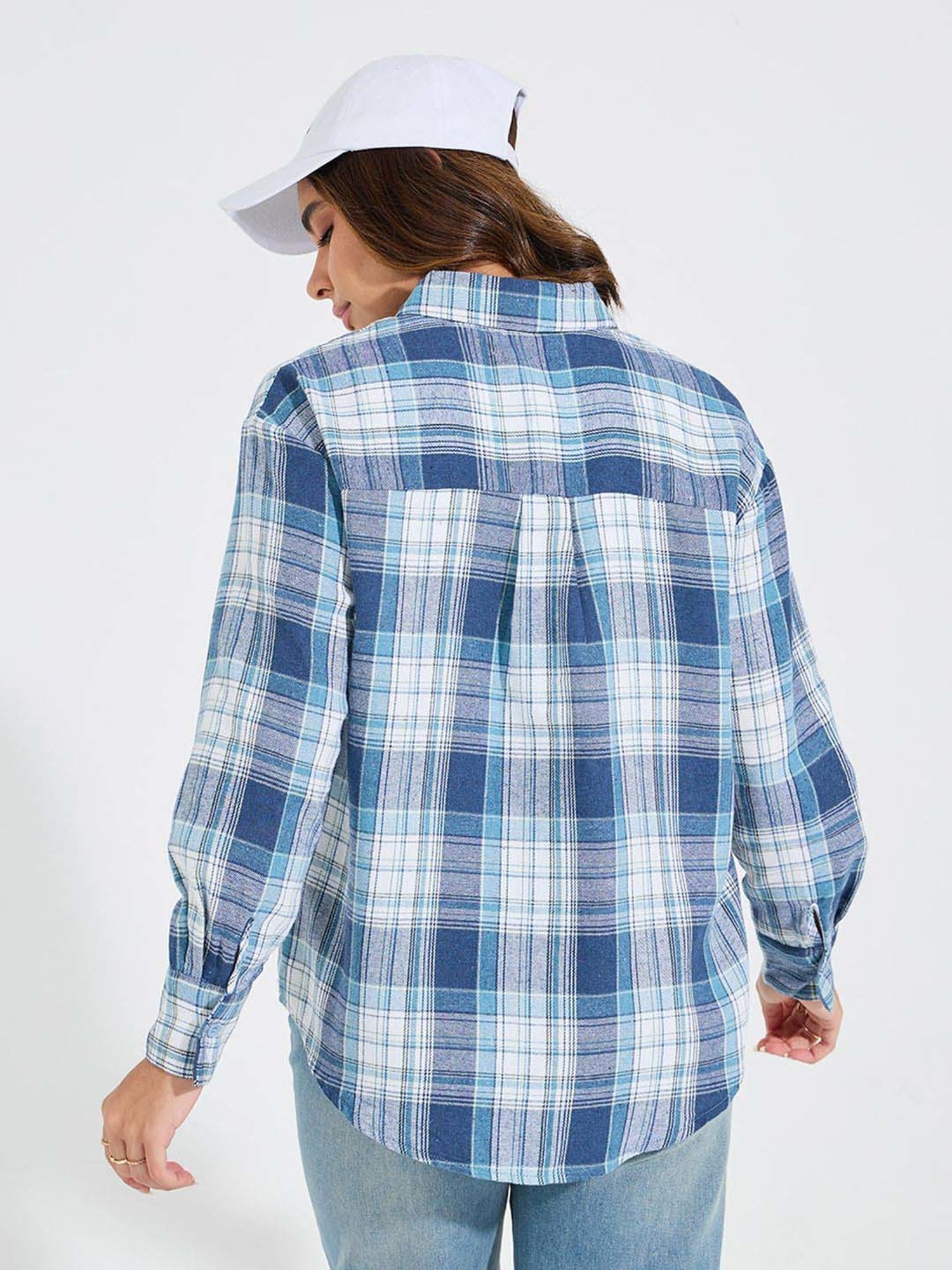 Styli Blue Chequered Shirt