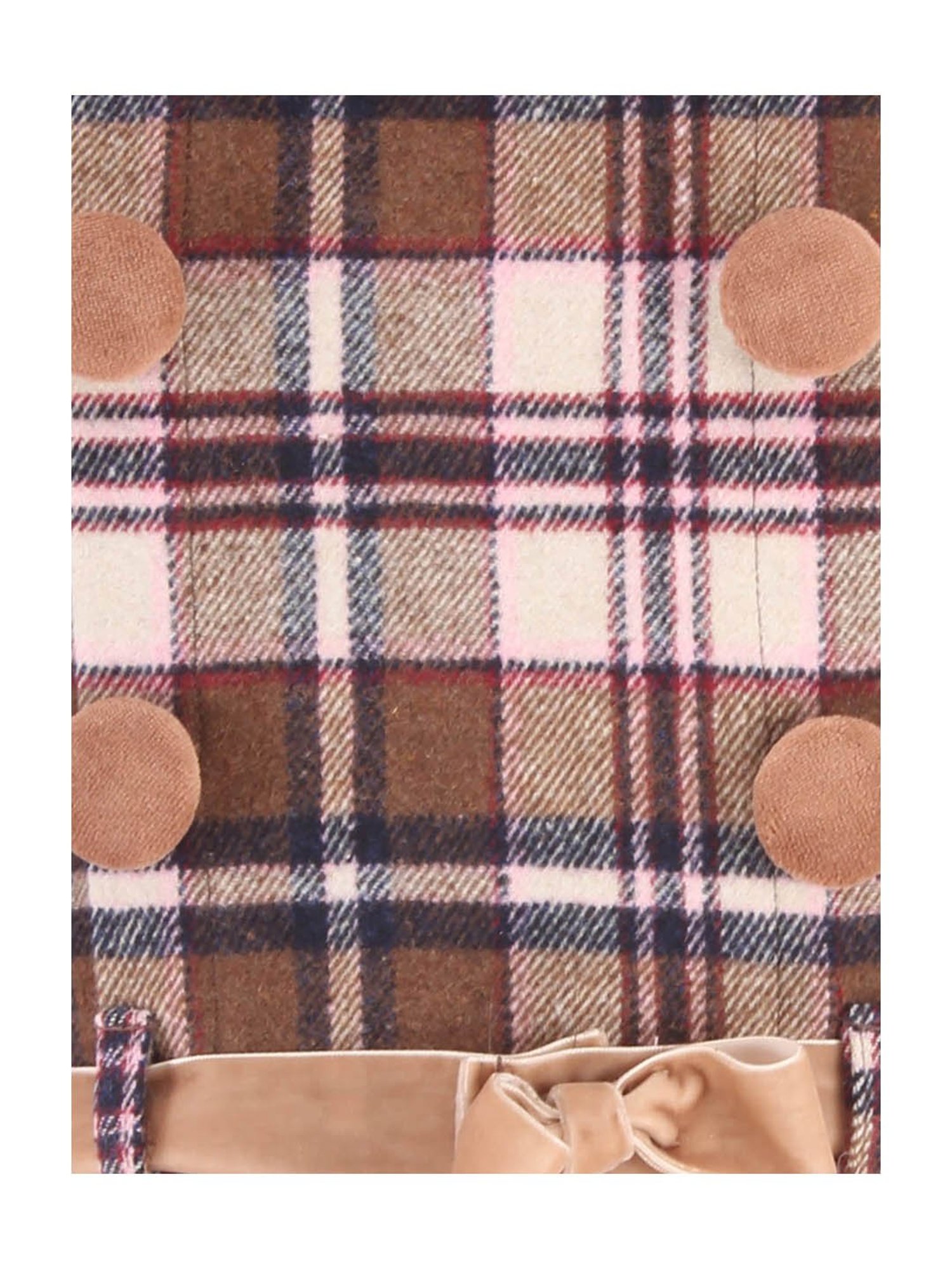 Cutecumber Kids Brown Checks Dress with Belt