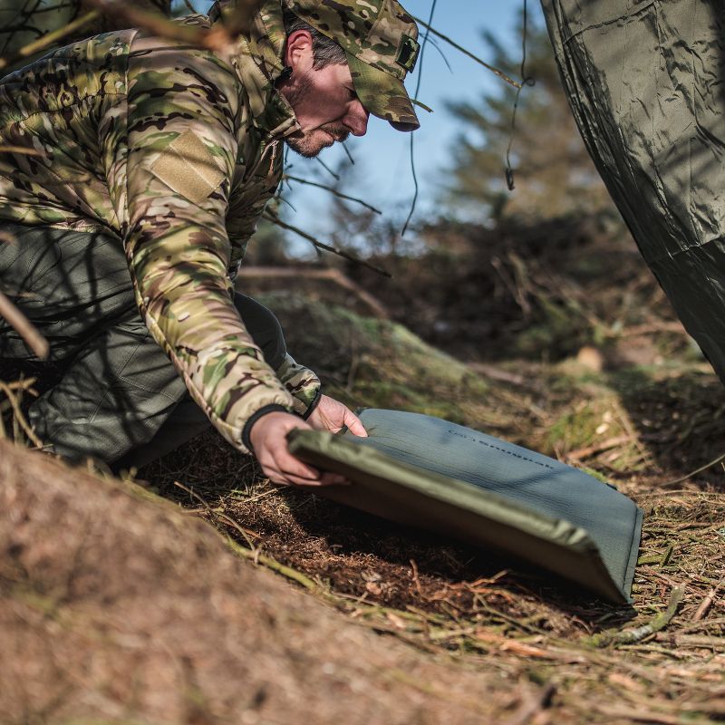 Snugpak Basecamp Ops Self Inflating Midi Mat, Air Mat with Non-Slip Bottom, Olive