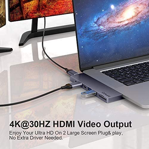 USB C Hub for MacBook Pro,9 in 1 Mabook Pro Docking Station USB to Dual HDMI 4K USB C to USB 3.0 Adapter with 100W PD Charging Type C SD/TF Uhs-II Card Reader,Compatible with MacBook Pro/Air
