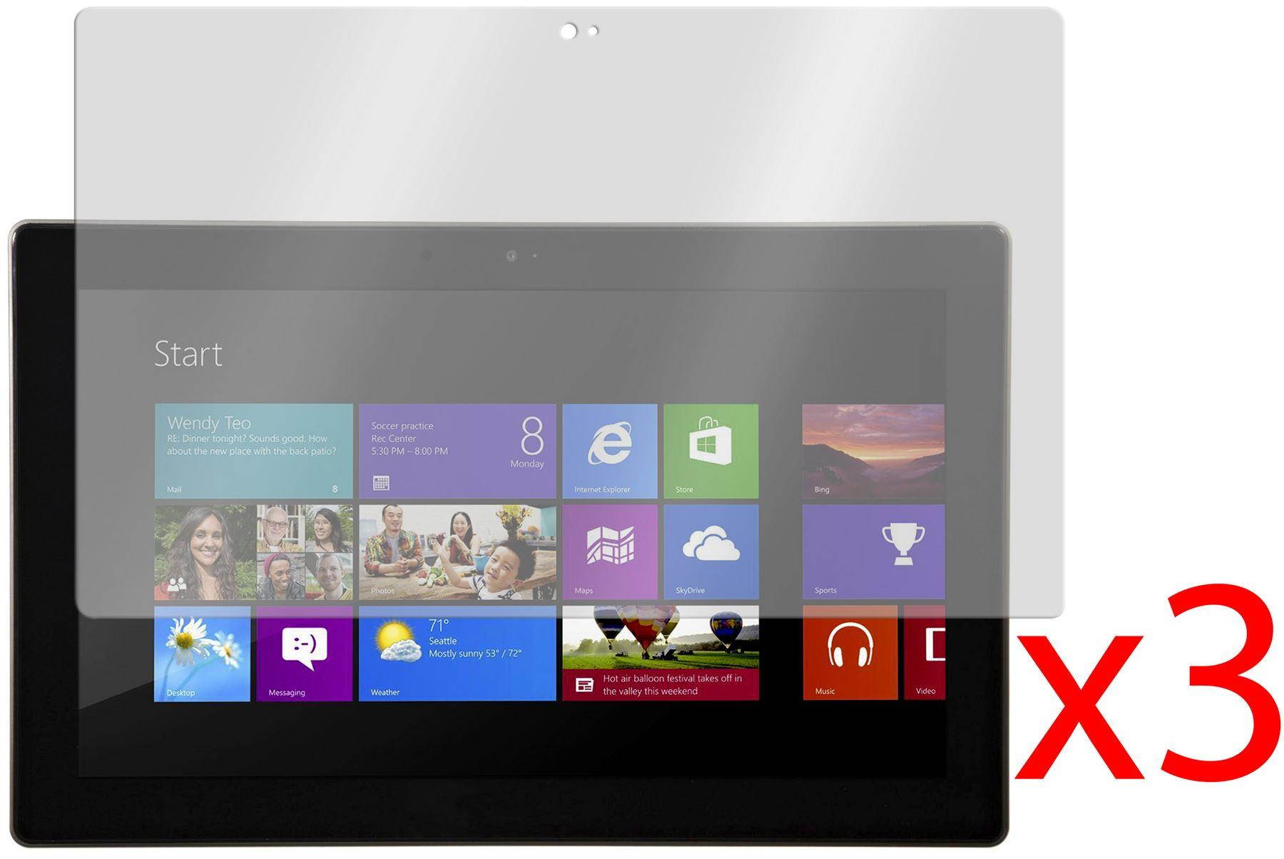 Hellfire Trading 3x Screen Protector Cover for Microsoft Surface RT 2 10.6"