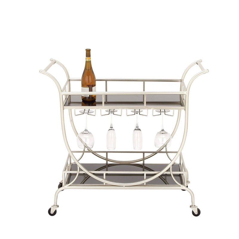 Flash Furniture Castleberry Rustic Wood Grain and Iron Kitchen Serving and Bar Cart