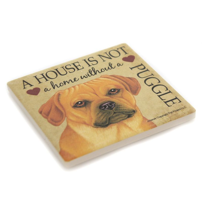 Animal 4.0" Puggle - House Stone Coaster Easel Sjt Enterprises  -  Coasters