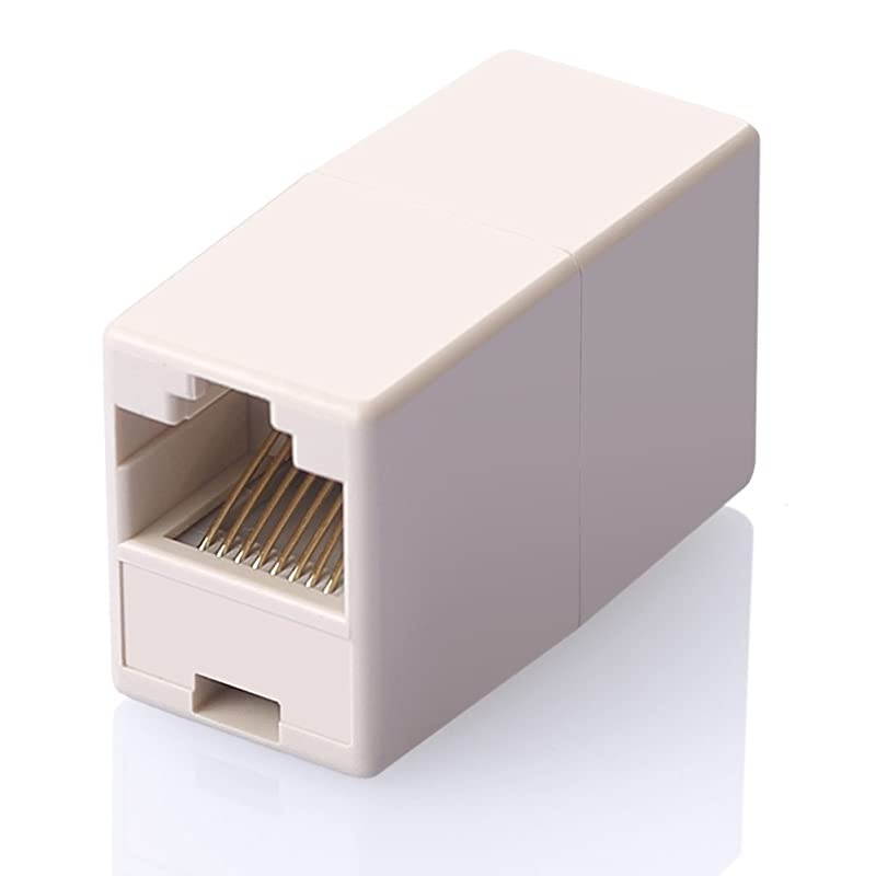 20 Pcs RJ45 Coupler Ethernet Cable Extender Female to Female Straight Modular Inline Coupler (20 Packs RJ45 Female to Female Plug Coupler)
