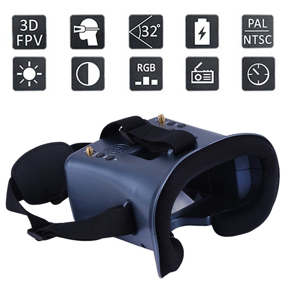 LS-008D 4.3 inch 800 x 480 Pixel Display 5.8GHz 40CH FPV Goggles, Support TF Card & DVR