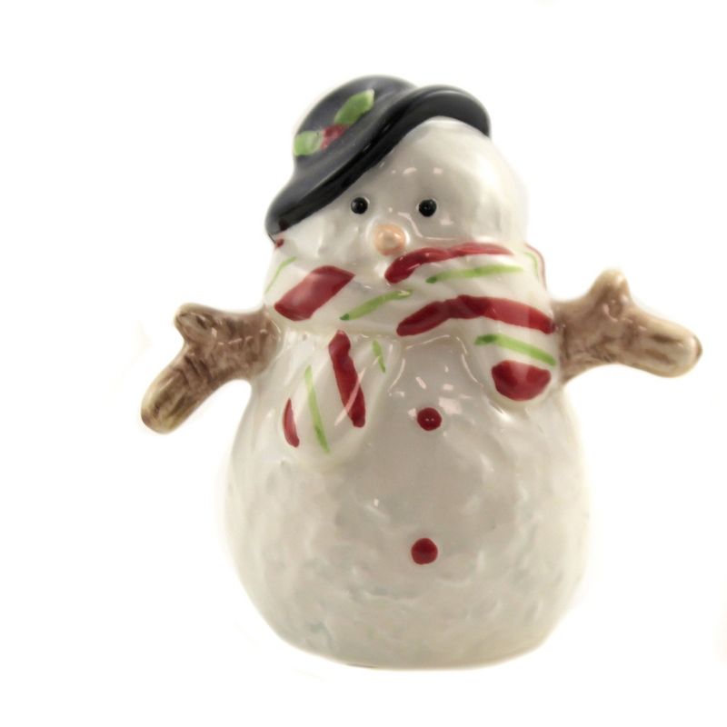 Tabletop 3.75" Santa & Snowman Salt Pepper S/2 Christmas Pacific Trading  -  Salt And Pepper Shaker Sets